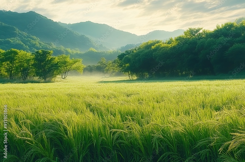 Obraz premium Good morning scene wallpaper background photo