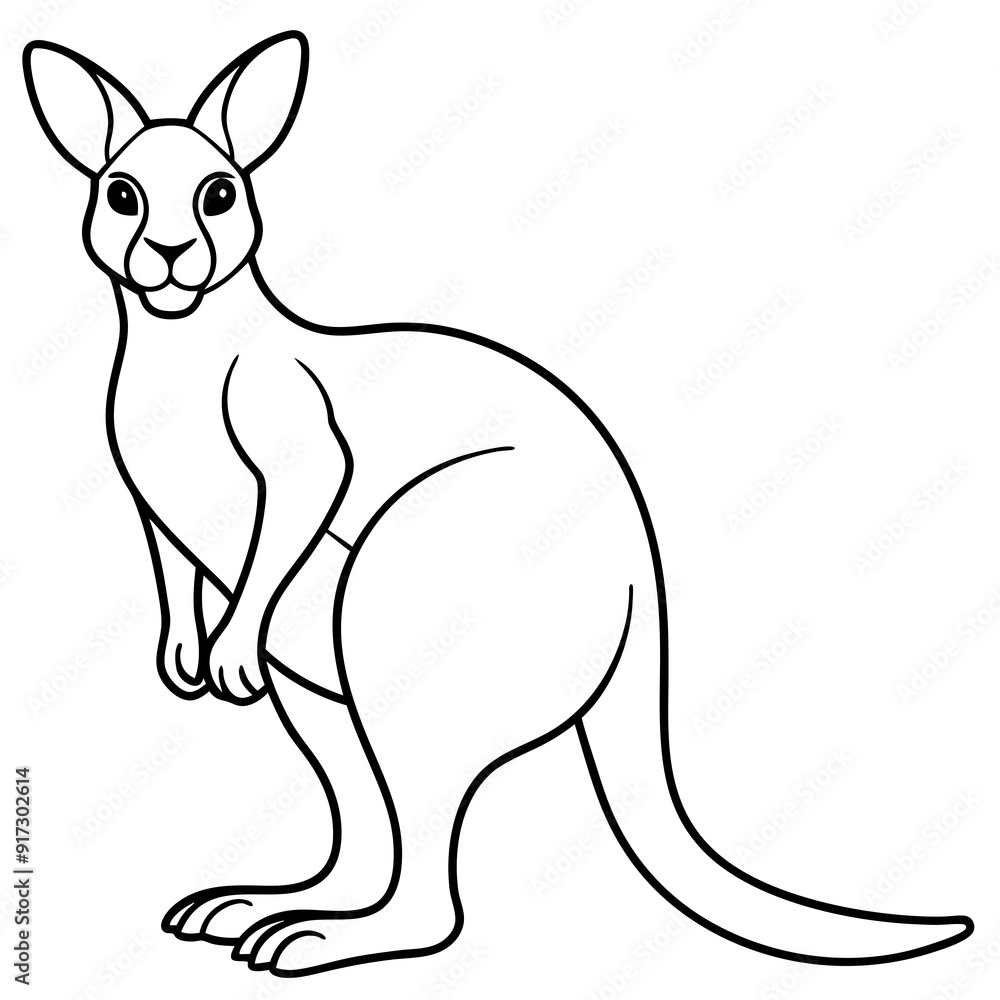Detailed Line Art Illustration of a Kangaroo Detailed Line Art Illustration of a Kangaroo
