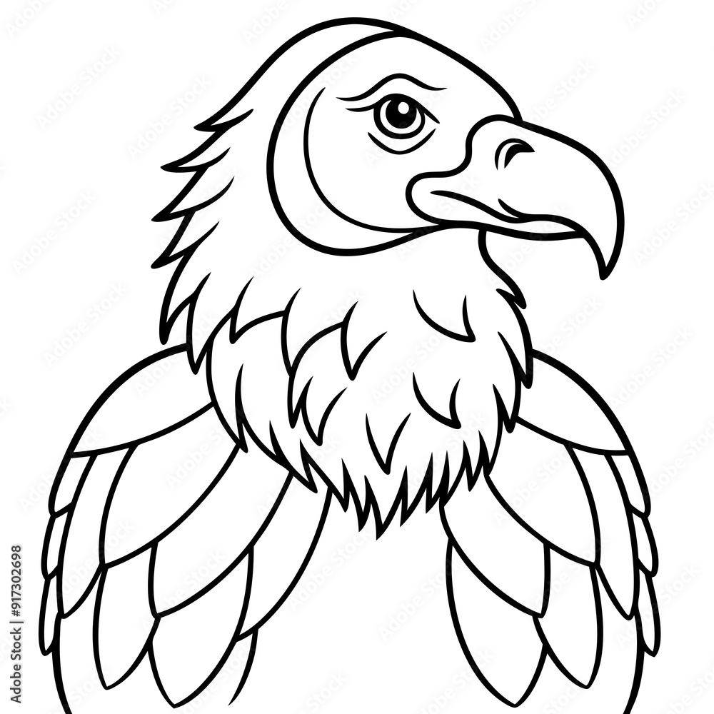 Obraz premium Detailed Line Art Illustration of a Condor
