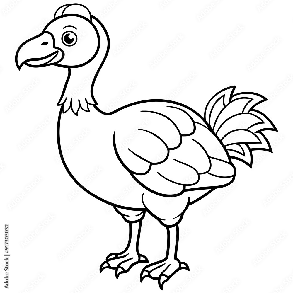 Detailed Line Art Illustration of a Dodo Bird Detailed Line Art Illustration of a Dodo Bird