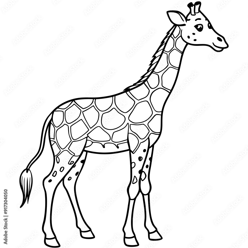 Obraz premium Detailed Giraffe Line Art Illustration
