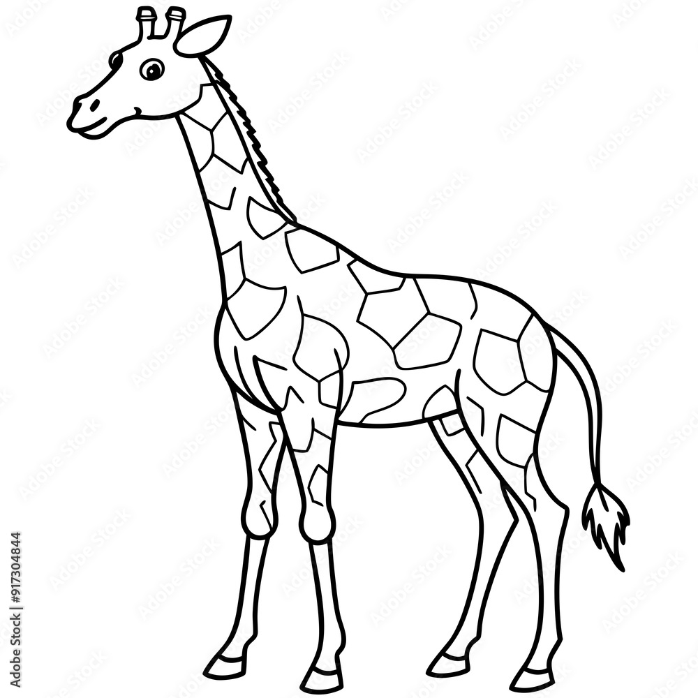 Obraz premium Detailed Giraffe Line Art Illustration