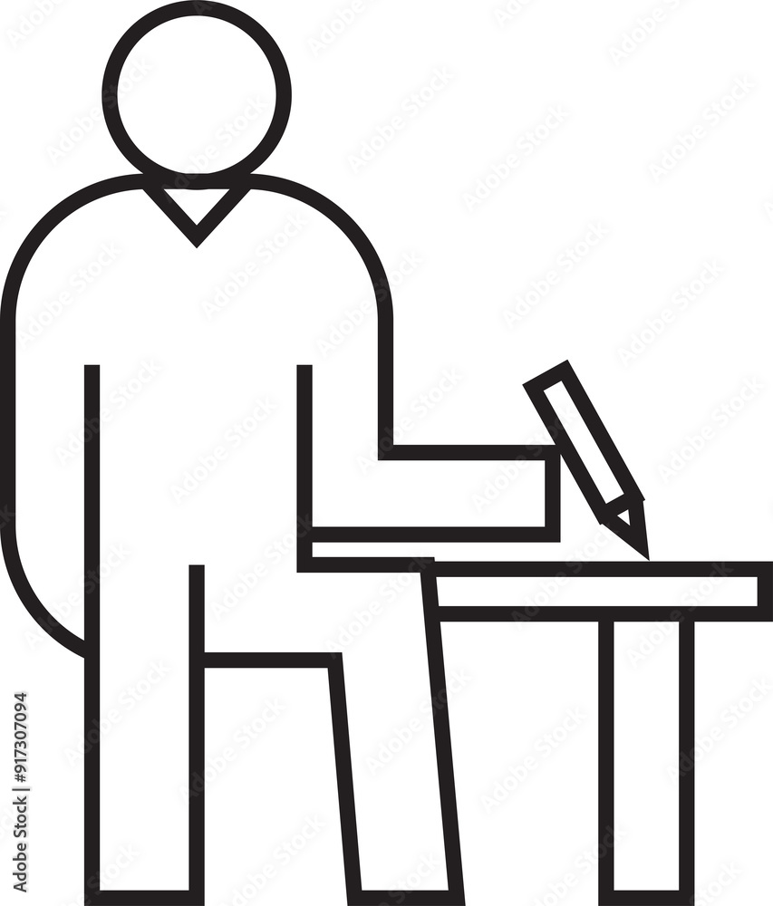 Fototapeta premium Person Writing on Table Icon