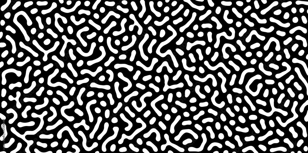 Abstract Turing organic wallpaper with background. Turing reaction diffusion monochrome seamless pattern with chaotic motion. Natural seamless line pattern. Linear design with biological shapes. Abstract Turing organic wallpaper with background. Turing reaction diffusion monochrome seamless pattern with chaotic motion. Natural seamless line pattern. Linear design with biological shapes.