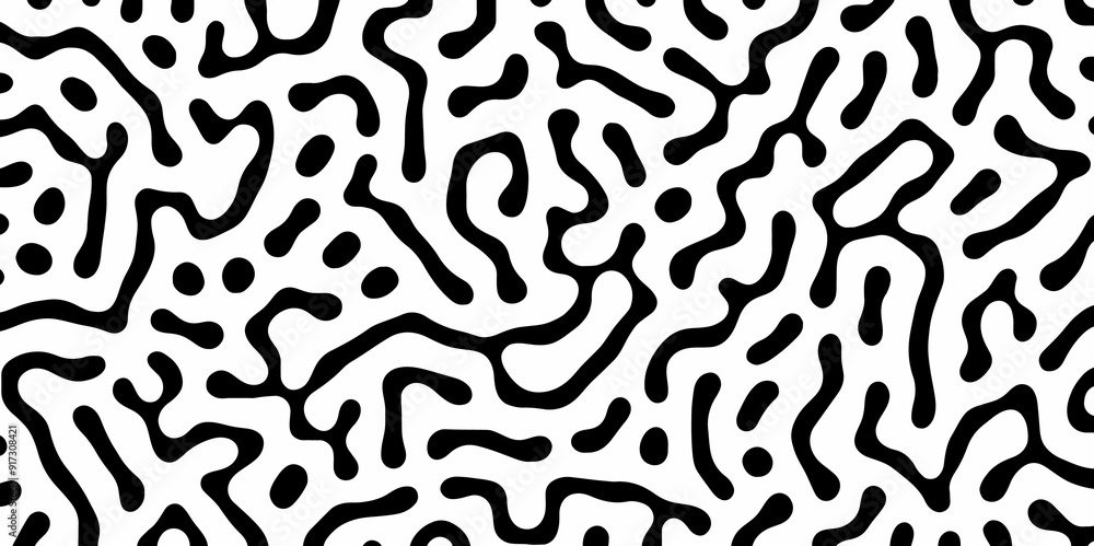 Abstract Turing organic wallpaper with background. Turing reaction diffusion monochrome seamless pattern with chaotic motion. Natural seamless line pattern. Linear design with biological shapes. Abstract Turing organic wallpaper with background. Turing reaction diffusion monochrome seamless pattern with chaotic motion. Natural seamless line pattern. Linear design with biological shapes.