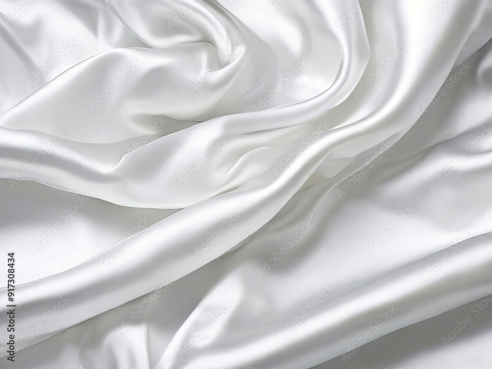 Fototapeta premium Abstract background of white, flowing fabric with soft folds.