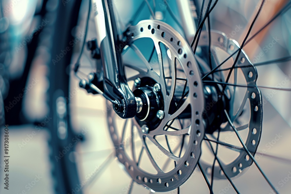 Close-Up of Bicycle Disc Brake System. Generative ai. Beautiful simple AI generated image in 4K, unique. Close-Up of Bicycle Disc Brake System. Generative ai. Beautiful simple AI generated image in 4K, unique.