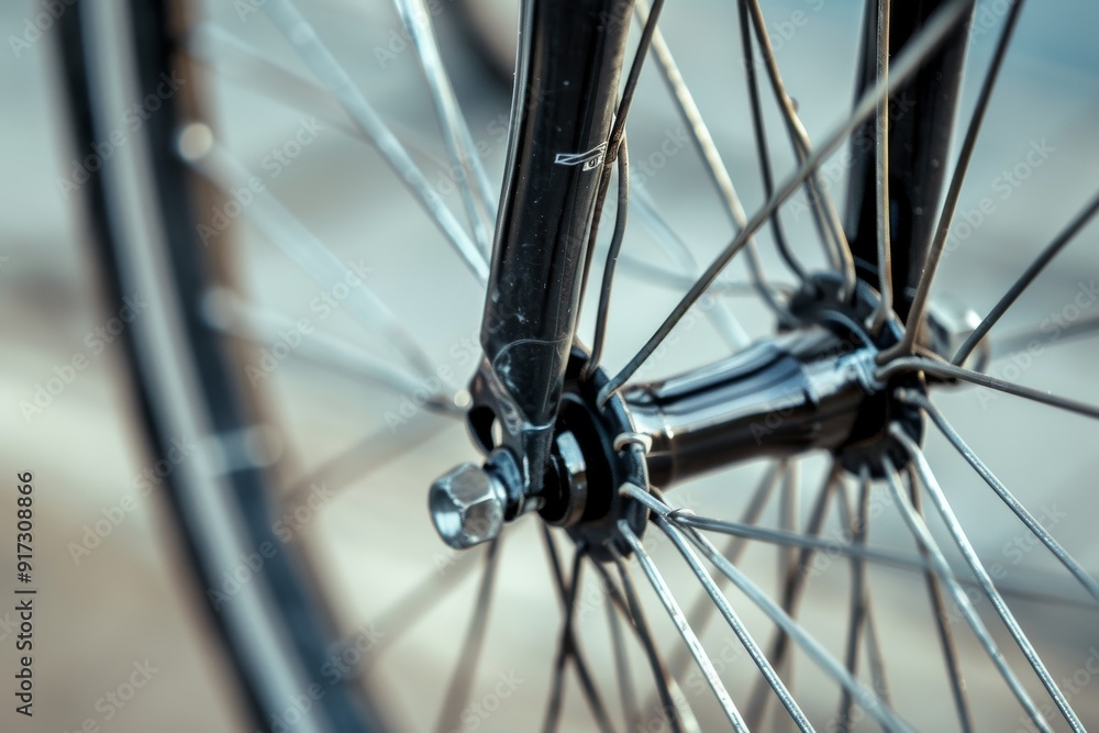 Fototapeta premium part of a bicycle close-up. bicycle brake disc. . Beautiful simple AI generated image in 4K, unique.