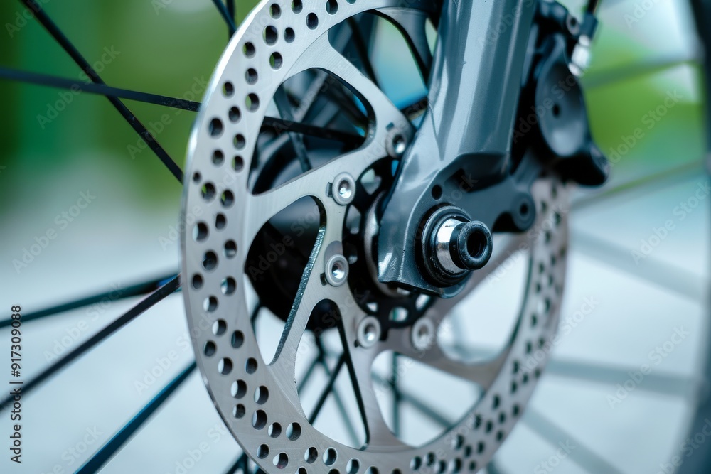 Close-up of a bike brake disc, technical expertise in bicycle maintenance. Beautiful simple AI generated image in 4K, unique. Close-up of a bike brake disc, technical expertise in bicycle maintenance. Beautiful simple AI generated image in 4K, unique.