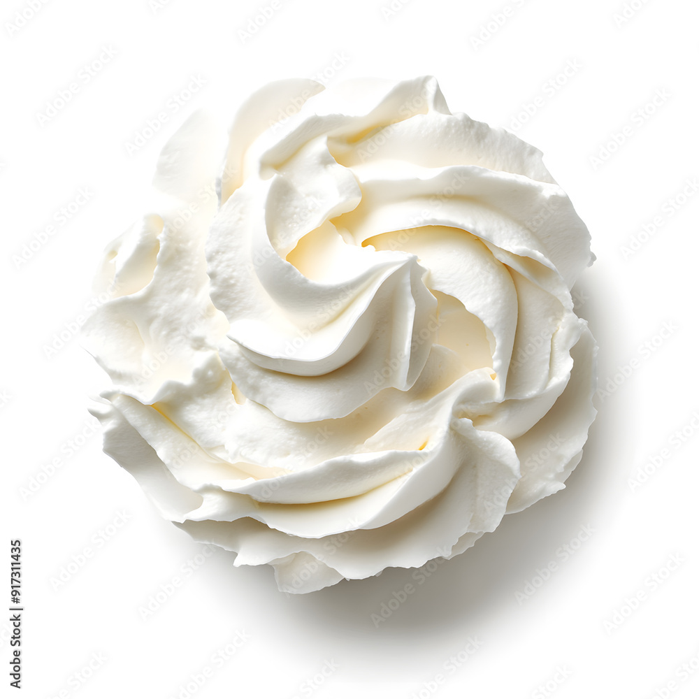 White Whipped cream isolated on white background White Whipped cream isolated on white background