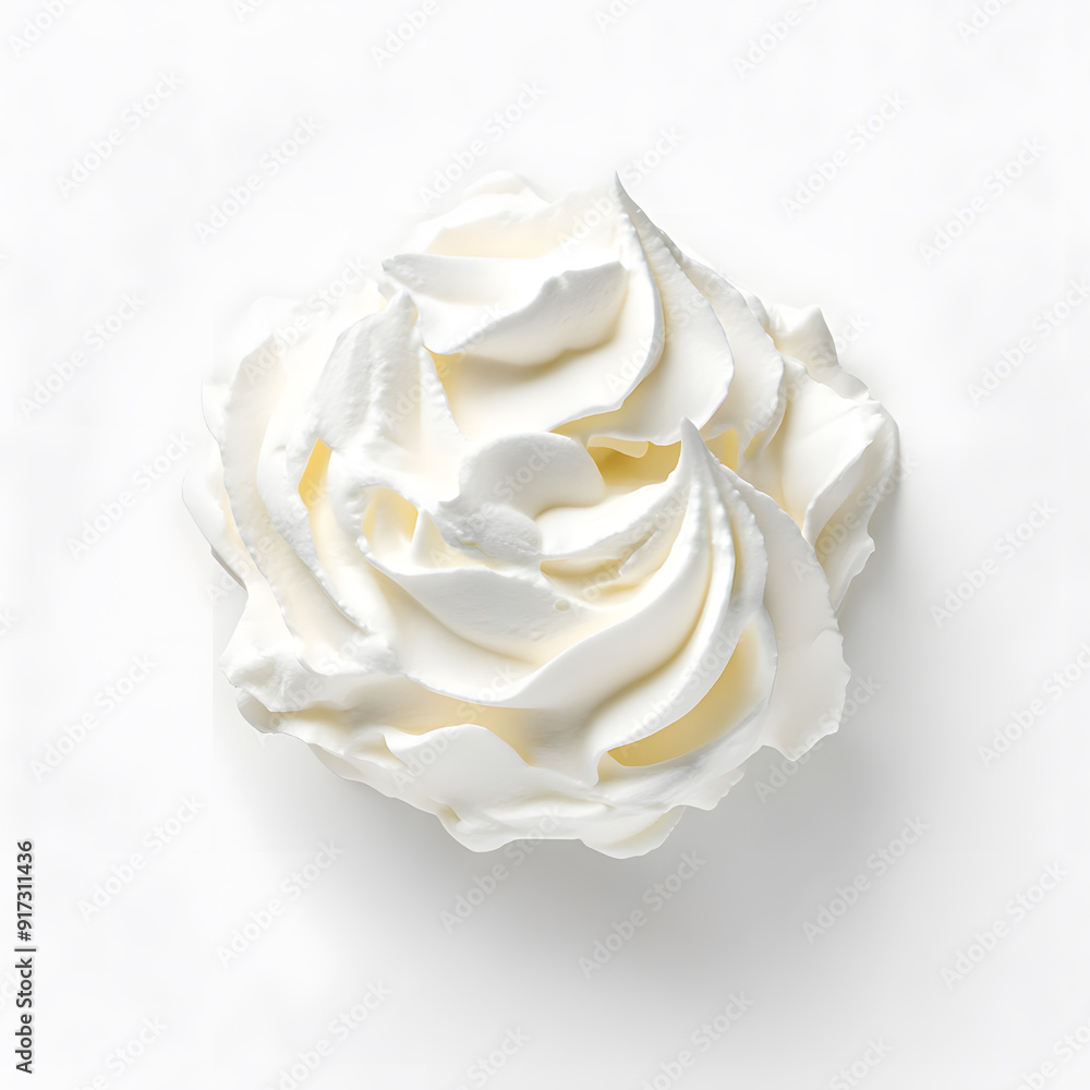White Whipped cream isolated on white background White Whipped cream isolated on white background