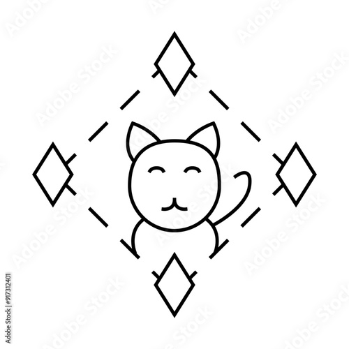 game about digital collectible cats in nft form line icon vector. game about digital collectible cats in nft form sign. isolated contour symbol black illustration