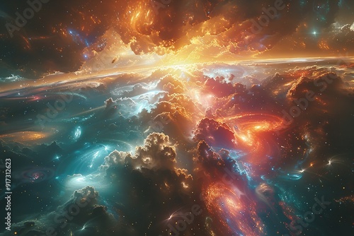 Wallpaper Mural "Expansive Conceptual Image of a Multiverse Featuring Multiple Dimensions and Alternate Realities." Torontodigital.ca