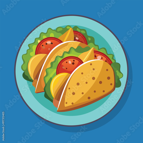 Mexican food Tacos vector art