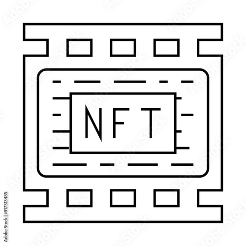 nft movies line icon vector. nft movies sign. isolated contour symbol black illustration