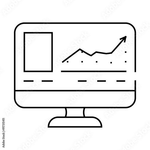 virtual auction line icon vector. virtual auction sign. isolated contour symbol black illustration