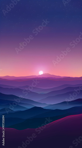 Mystical twilight gradient deep color transition