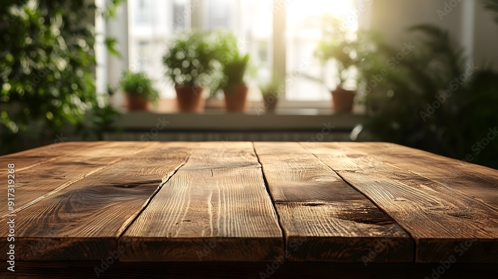 Sunlit Wooden Tabletop in Cozy Home Interior - Perfect for Product Mockups Sunlit Wooden Tabletop in Cozy Home Interior - Perfect for Product Mockups