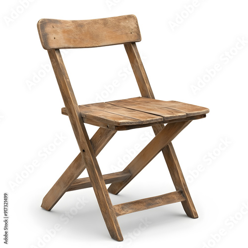 Wooden chair isolated on white background