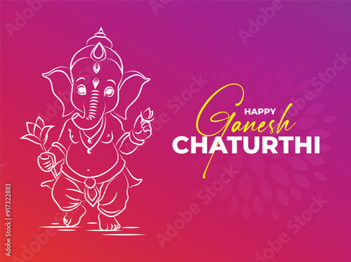 Happy Ganesh Chaturthi wishes Vector Art
