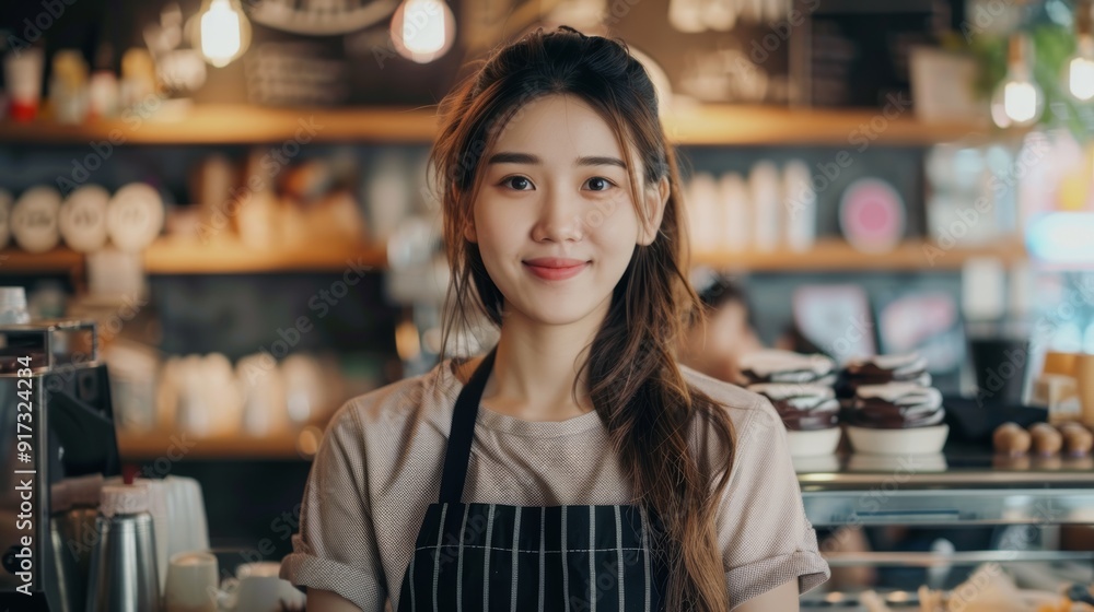 Photo of successful small business owner starting a SME business, beauty blogger girl online marketing video in a coffee shop, asian woman coffee shop owner barista, SME entrepreneur, blogger Photo of successful small business owner starting a SME business, beauty blogger girl online marketing video in a coffee shop, asian woman coffee shop owner barista, SME entrepreneur, blogger