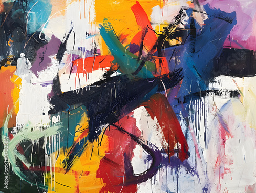Neo expressionist abstraction with bold gestures background