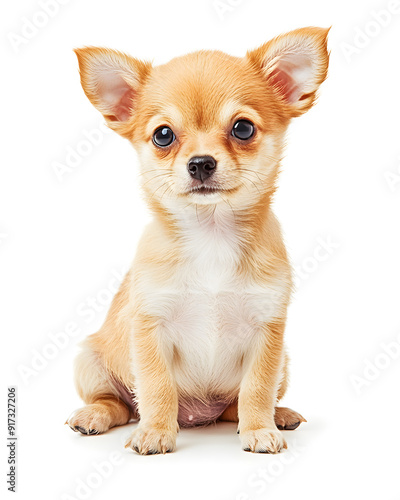 Small Chihuahua puppy isolated on white background