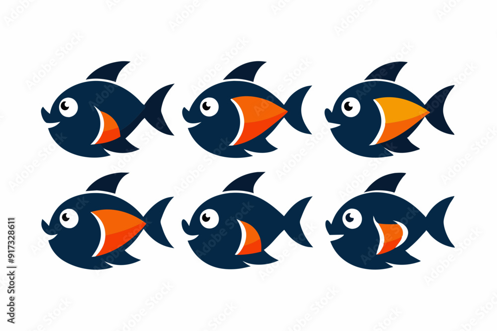 set of icons related mascot fish logo Vector design set of icons related mascot fish logo Vector design