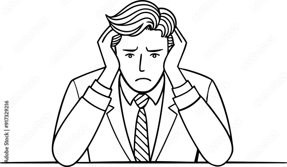 Businessman Feeling Stressed and Frustrated at Work Businessman Feeling Stressed and Frustrated at Work