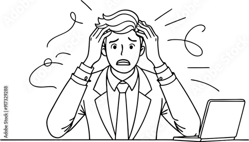 Frustrated Businessman Dealing With Stress at Work