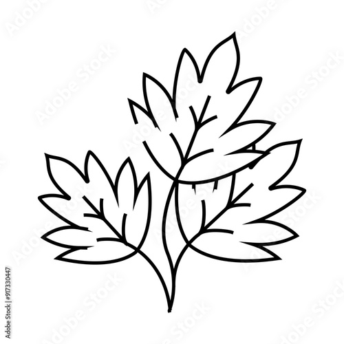 parsley leaves line icon vector. parsley leaves sign. isolated contour symbol black illustration