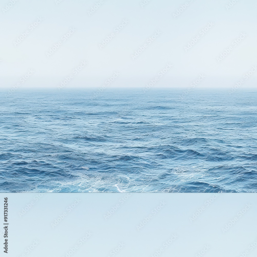 Blue Ocean Waves with White Sky. Blue Ocean Waves with White Sky.