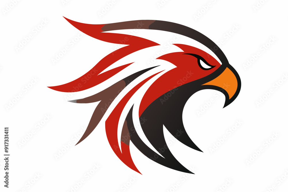 Obraz premium Set of icons related to mascot eagle head vector design