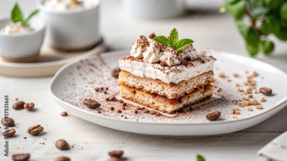 A deconstructed tiramisu with espresso-soaked ladyfingers and mascarpone cream. A deconstructed tiramisu with espresso-soaked ladyfingers and mascarpone cream.
