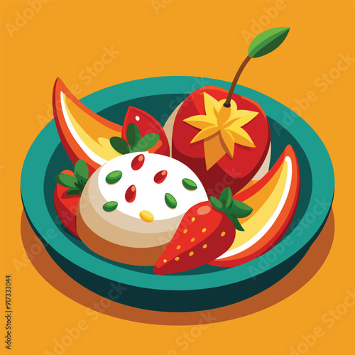 Mexican food Chiles en nogada vector art