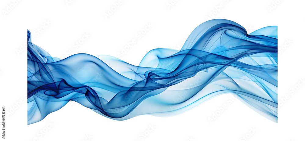 Blue abstract smoke waves on a white background Blue abstract smoke waves on a white background