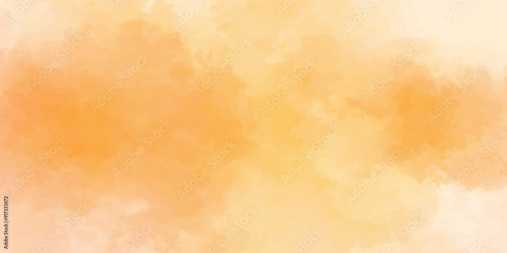 Fototapeta premium Abstract colorful background with bokeh .Delicate sepia background with paint stains watercolor texture .subtle watercolor orange gradient illustration. 