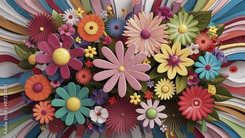 3d wallpaper illustration of flower background