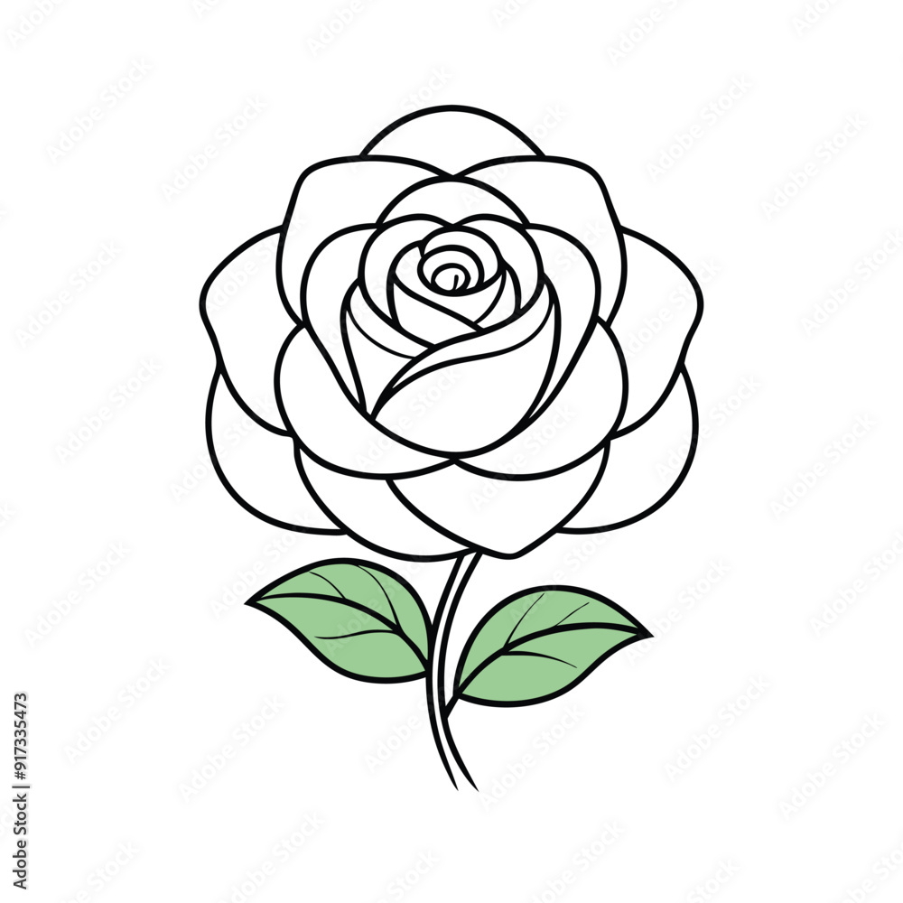 a rose line art vector illustration, a beautiful rose vector art illustration a rose line art vector illustration, a beautiful rose vector art illustration