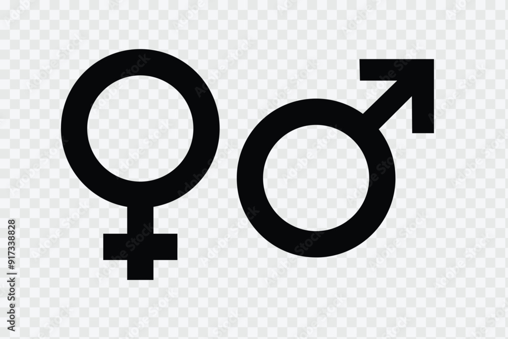 Gender sign. Male and female vector icon, Gender symbol black icon design Vector illustration eps10 Gender sign. Male and female vector icon, Gender symbol black icon design Vector illustration eps10