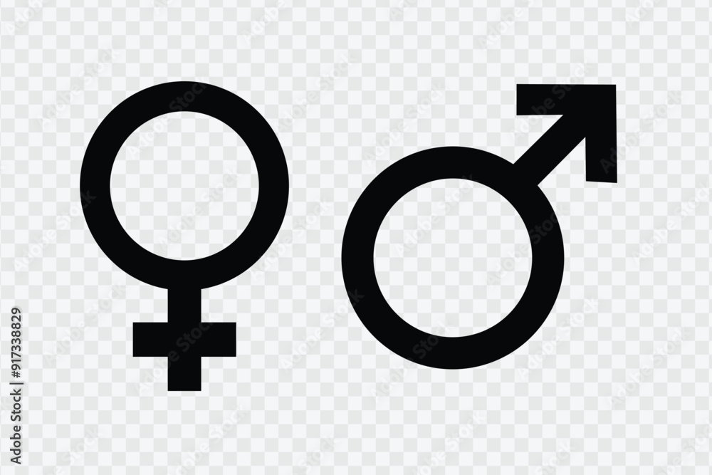 Gender sign. Male and female vector icon, Gender symbol black icon design Vector illustration eps10 Gender sign. Male and female vector icon, Gender symbol black icon design Vector illustration eps10