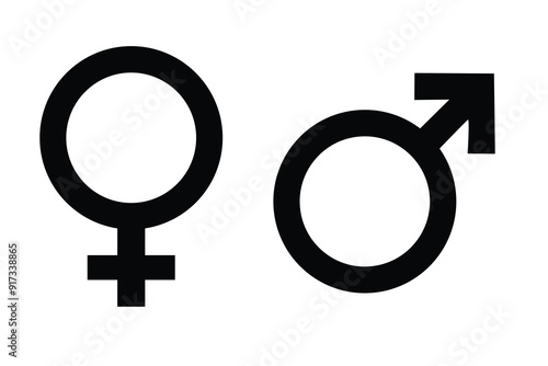 Gender icon symbols vector design.  Male and female icon set. Male and female gender symbols set. Vector illustration.