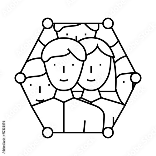 successful teamwork line icon vector. successful teamwork sign. isolated contour symbol black illustration