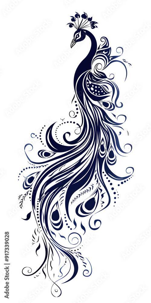 Tribal Peacock Tattoo traditional tattoo illustration Tribal Peacock Tattoo traditional tattoo illustration