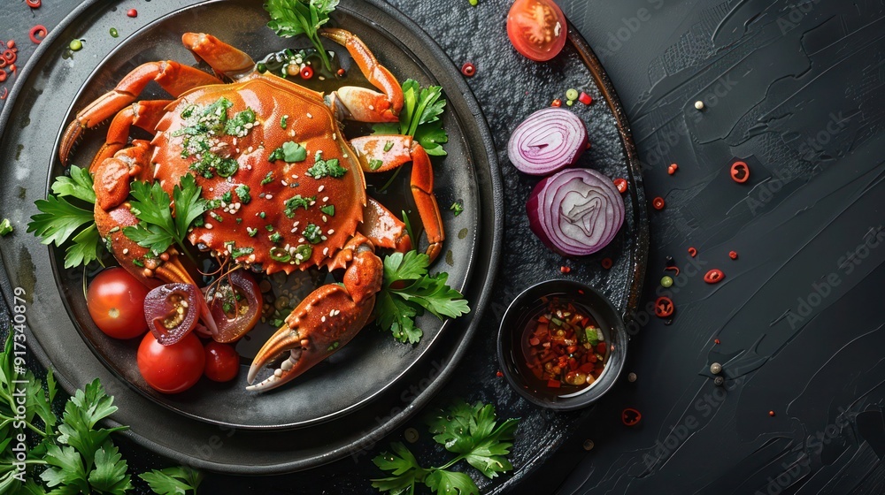 Korean spicy Fresh raw Soy Sauce Marinated Crab, traditional food Korean food Korean spicy Fresh raw Soy Sauce Marinated Crab, traditional food Korean food