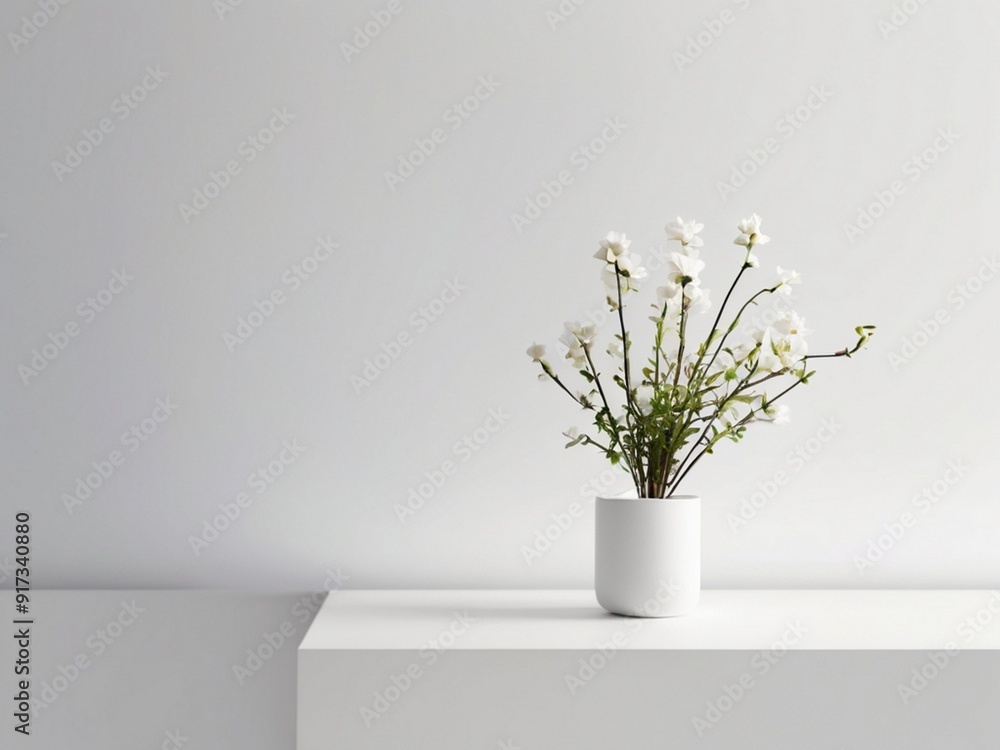 A background of tiny plants and white walls A background of tiny plants and white walls