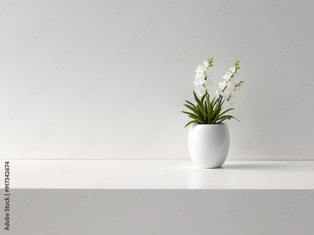 A background of tiny plants and white walls A background of tiny plants and white walls