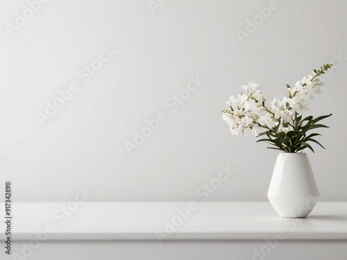 White walls and a small plant background