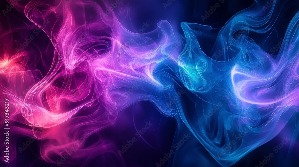 Colorful swirls of blue and pink smoke. Colorful swirls of blue and pink smoke.