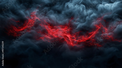 Abstract red smoke on dark background.